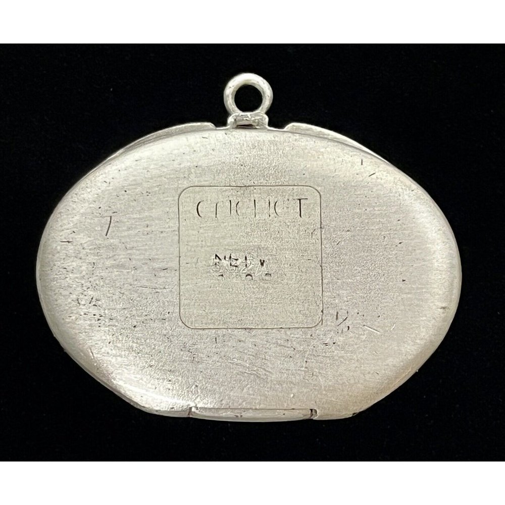 Cachet Vintage Silvertone Solid Perfume Tribal Dr… - image 2